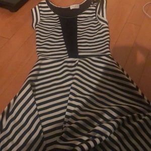 Black and white striped dress